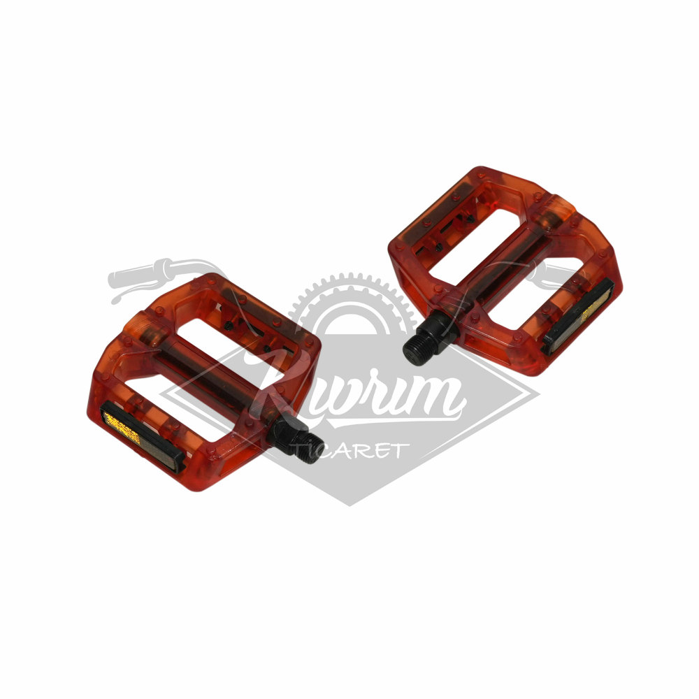 MTB PEDAL BİLYALI [ŞEFFAF]  [110MM-100MM] - KIRMIZI