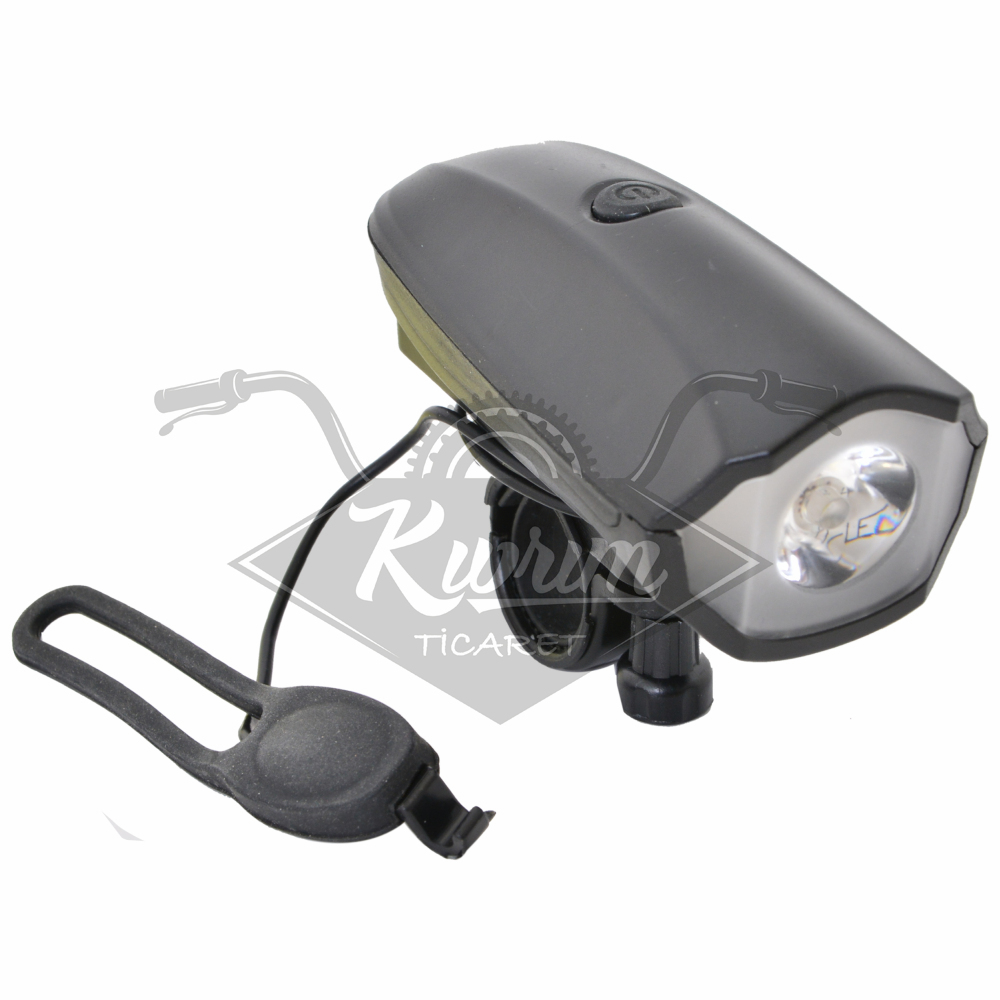 BİSİKLET KORNA - ÖN FAR [45 LUMEN] ALARM DÜĞMELİ ÇOK SESLİ [PİL DAHİL] RCTS-575J-B