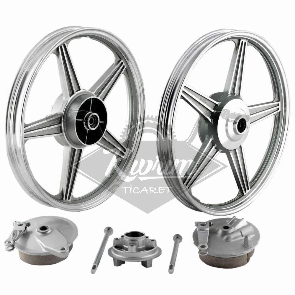 ÖN-ARKA JANT ALÜMİNYUM BÜYÜK BALATA-KAMPANALI-DİŞLİ TAMBURU DAHİL ÖN 1.40*18-ARKA 1.85*18 CG OEM KL