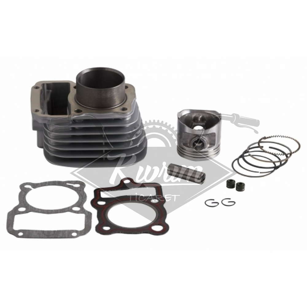 SİLİNDİR KOMPLE [NY PİSTON] 15 PERNO [56,5 mm] [YÜK:69 mm] 125cc CG