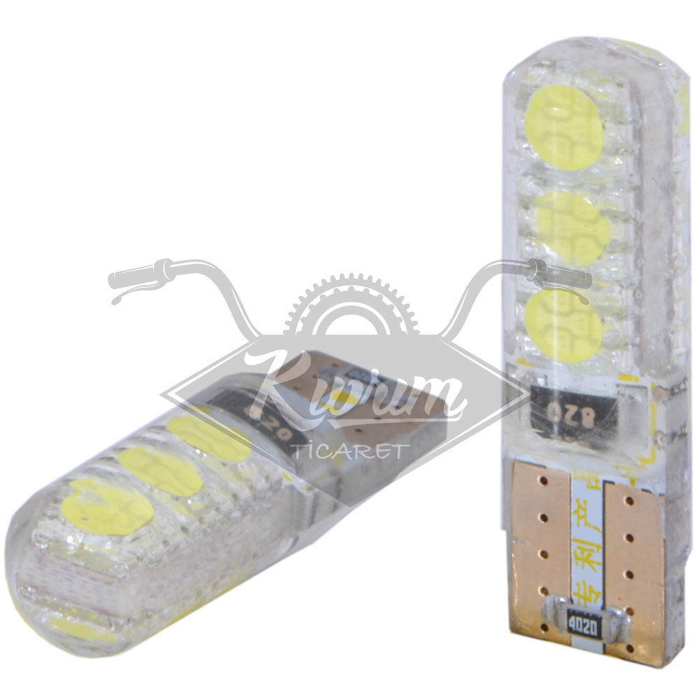 T10  6 LED' Lİ DİPSİZ AMPUL BEYAZ  MODEL-2 [ÇİFT]