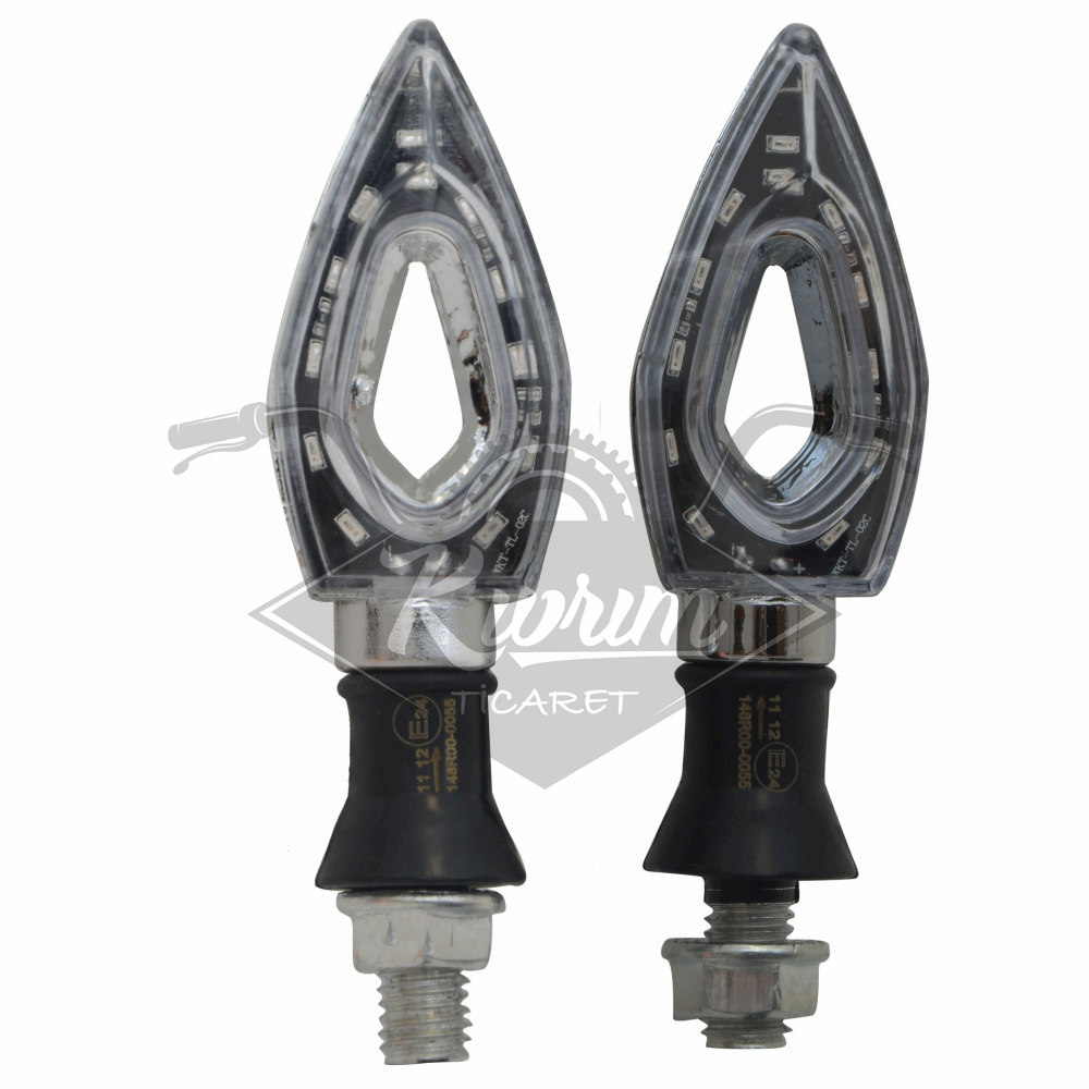 RT-072 LED SİNYAL [SARI IŞIK] [TAKIM] KROM - E BELGELİ