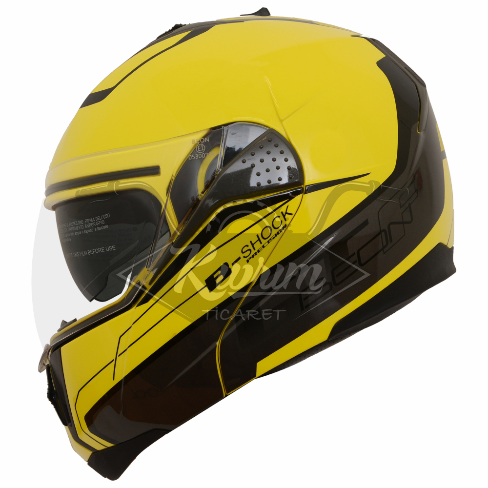 BEON- ÇENE AÇILIR VİZÖRLÜ KASK [B700] [SARI] [B-SHOCK] [M]