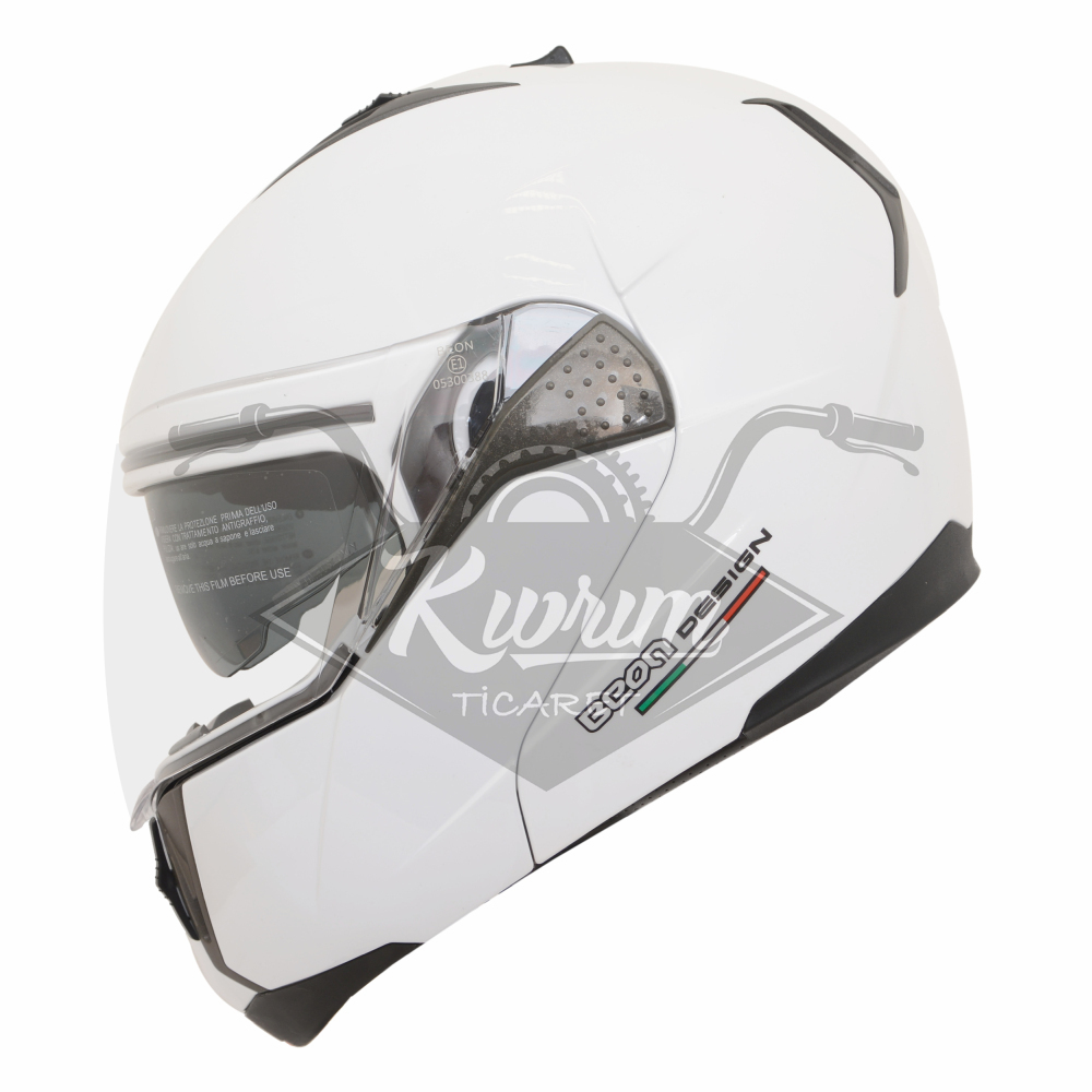 BEON- ÇENE AÇILIR VİZÖRLÜ KASK [B700] [BEYAZ] [M]