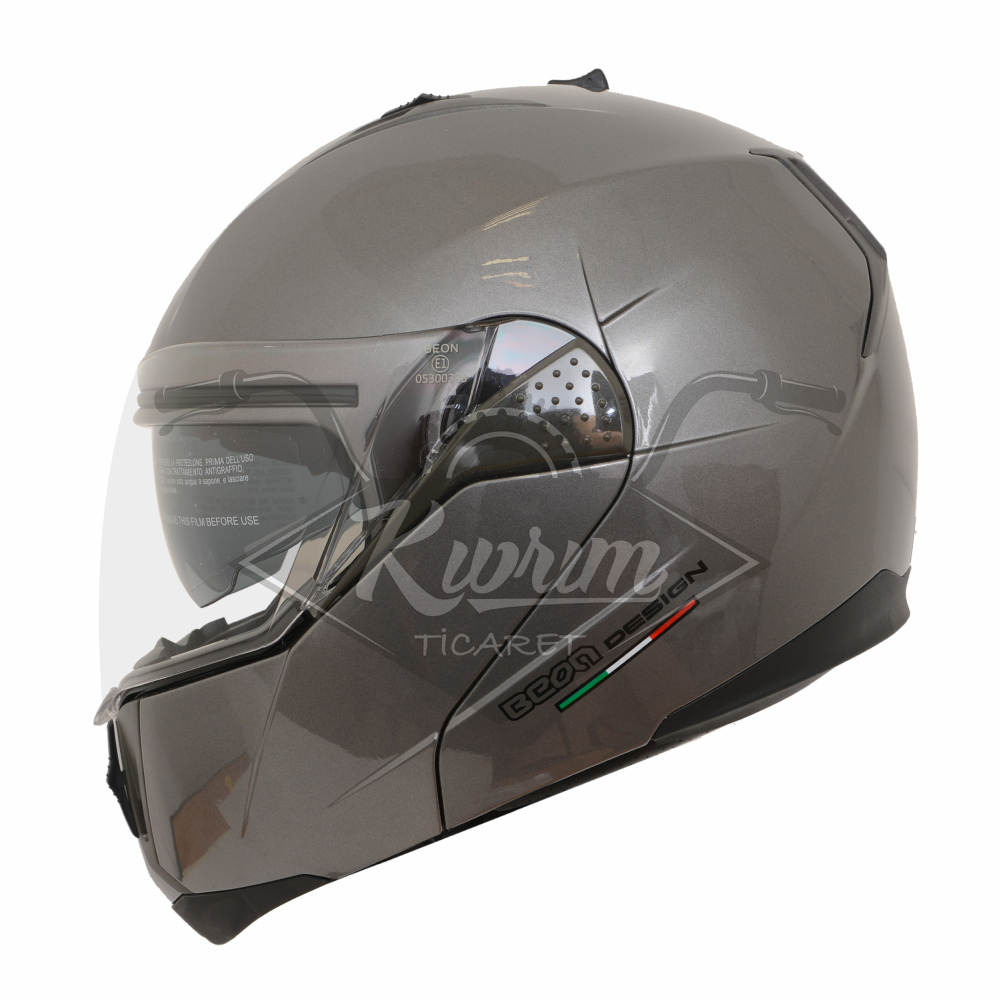 BEON- ÇENE AÇILIR VİZÖRLÜ KASK [B700] [MAT GRİ] [L]