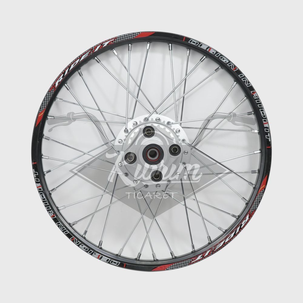 1.20 x 19 TELLİ JANT KOMPLE ARKA [SİYAH JANT - GRİ GÖBEK - KROM TEL] CG