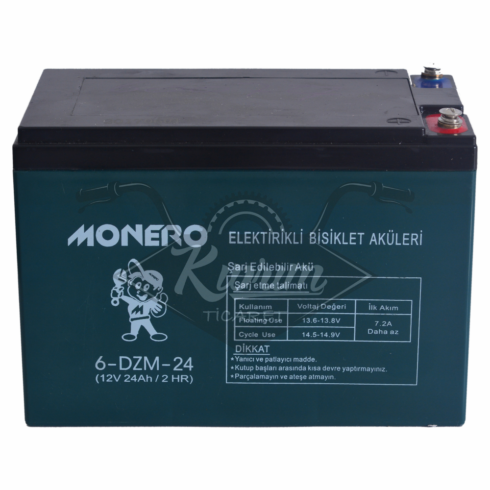 12V-24 AMPER [YATIK] [185*105*130 mm]  E-BIKE AKÜ - MONERO