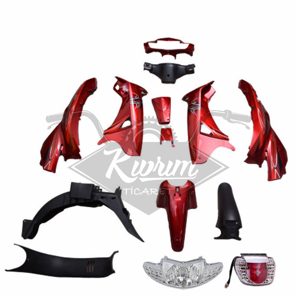 KAPORTA SET [KIRMIZI] [FAR+STOP+SİNYAL DAHİL] MONDIAL SFC - SFC MINI