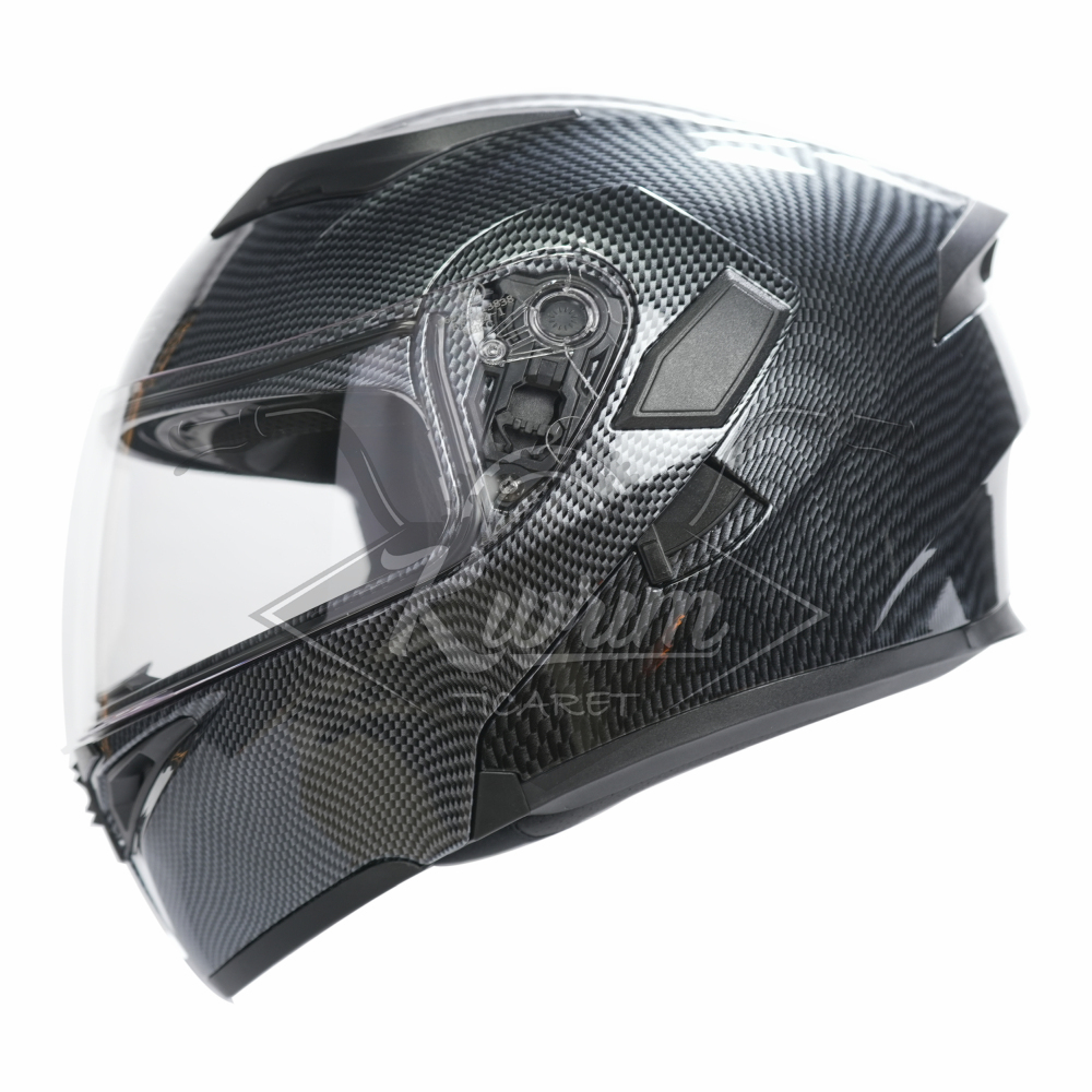 KC-ÇENE AÇILIR VİZÖRLÜ KASK [KC902] [KARBON] [XL] E BELGELİ