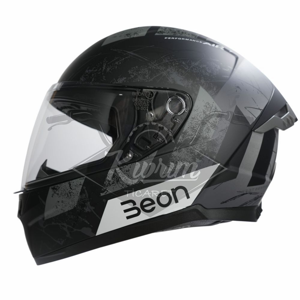 BEON- KAPALI KASK [FULL FACE] [B507] [SİYAH-GRİ] [XL]