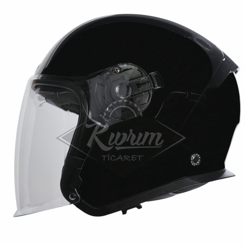 BEON- ÇENESİZ VİZÖRLÜ YAZLIK KASK [B203] [PARLAK SİYAH] [L]