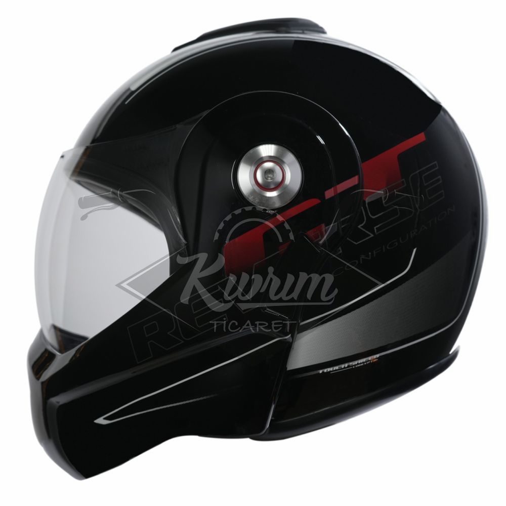 BEON- ÇENE AÇILIR VİZÖRLÜ KASK [B702] [SİYAH-BEYAZ-KIRMIZI] [XL]