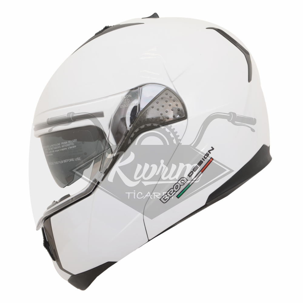 BEON- ÇENE AÇILIR VİZÖRLÜ KASK [B700] [BEYAZ] [XXL]