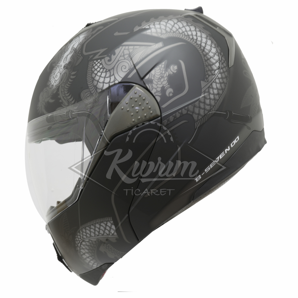 BEON- ÇENE AÇILIR VİZÖRLÜ KASK [B700] [EJDERHA DESEN] [XXL]