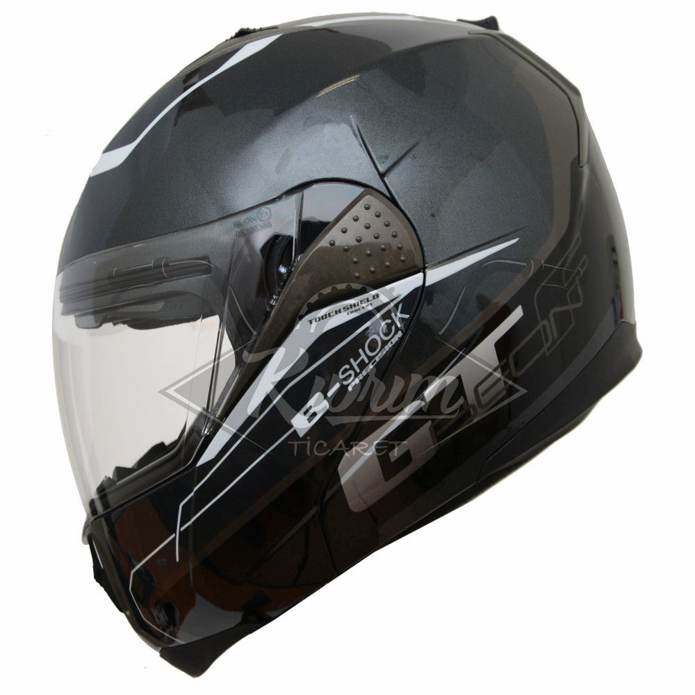 BEON- ÇENE AÇILIR VİZÖRLÜ KASK [B700] [GRİ-SİYAH] [B-SHOCK] [XXL]