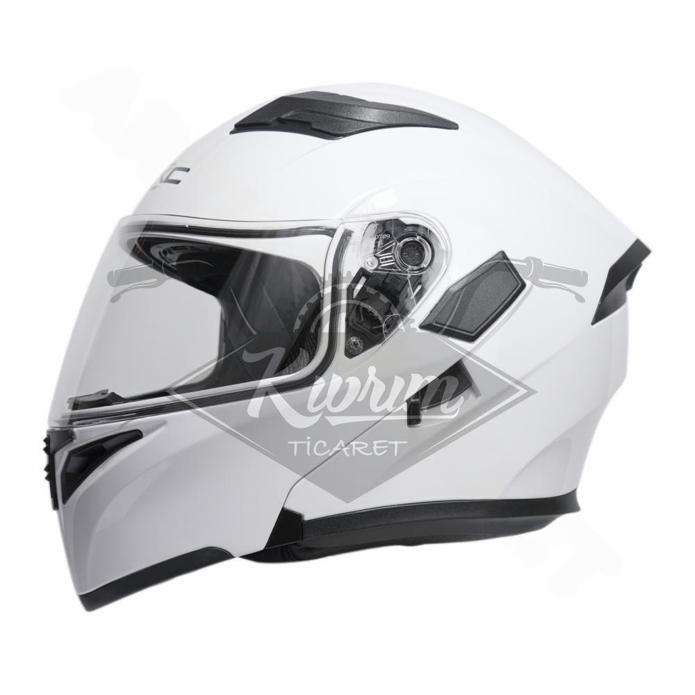 KC - ÇENE AÇILIR VİZÖRLÜ KASK [KC902] [BEYAZ] [S]