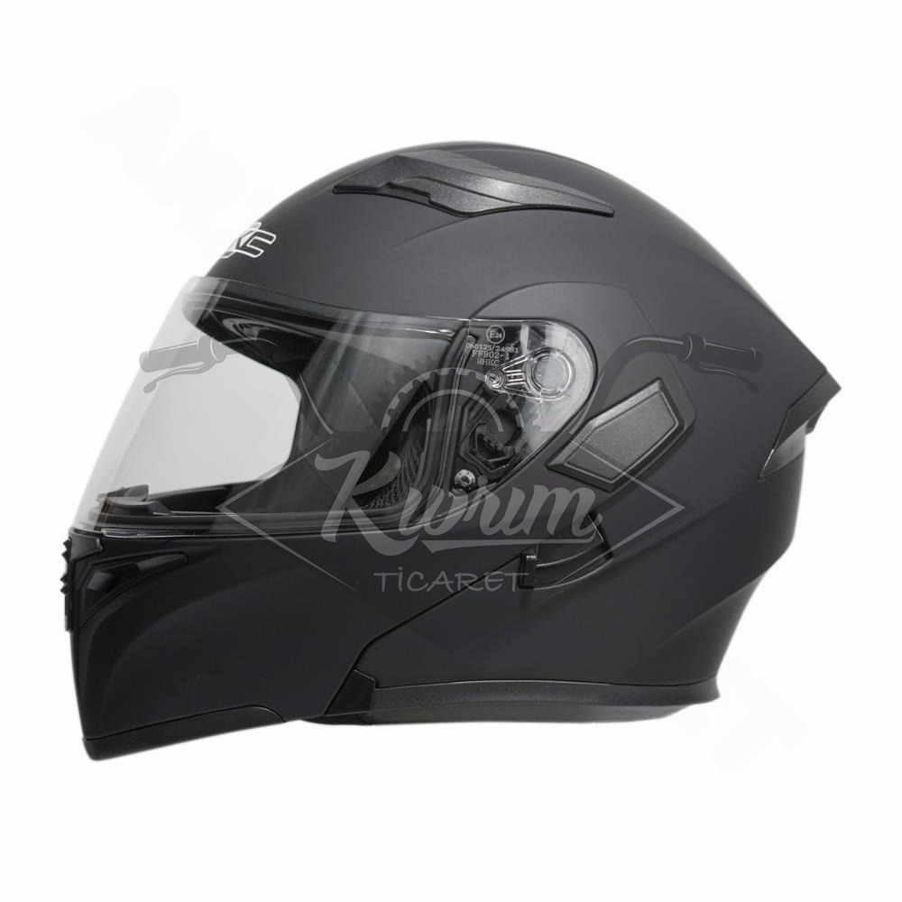 KC - ÇENE AÇILIR VİZÖRLÜ KASK [KC902] [MAT SİYAH] [M]